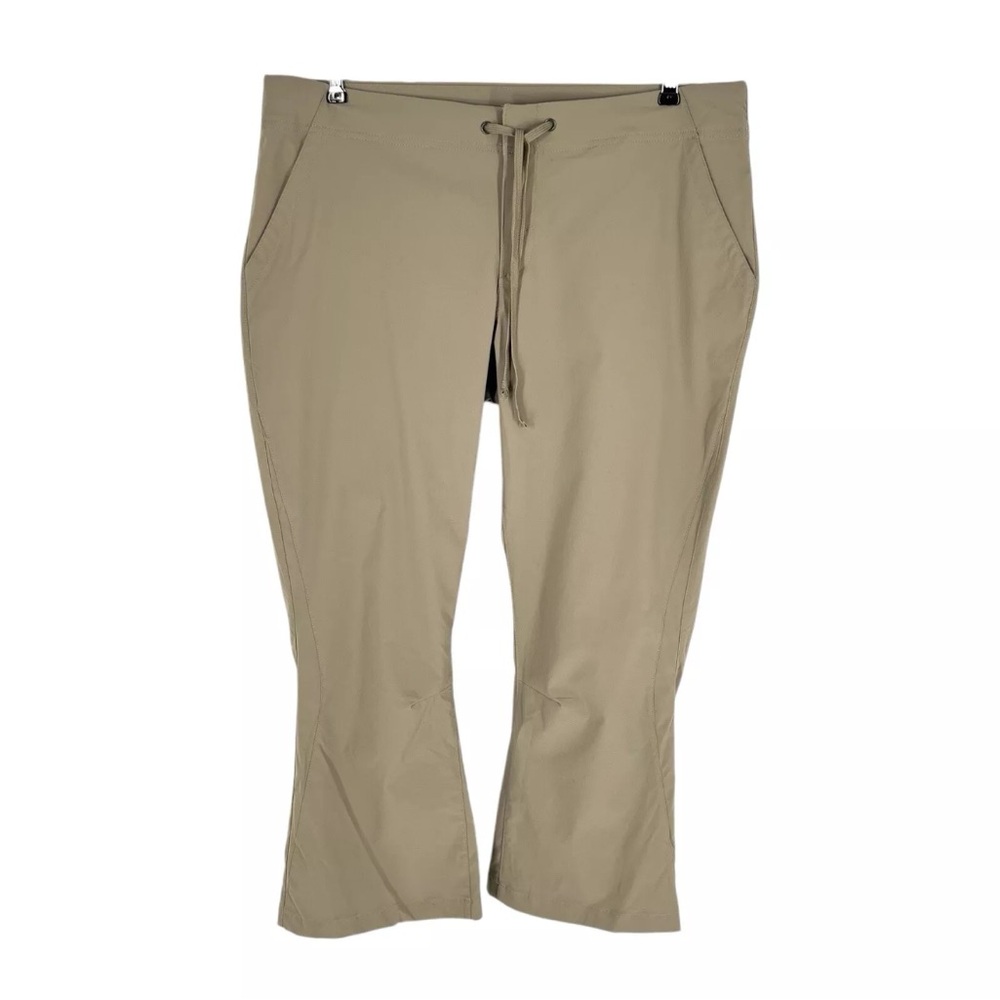 Columbia Cropped Pants Womens Size 14P Beige Stretch Tech Fabric Outdoor